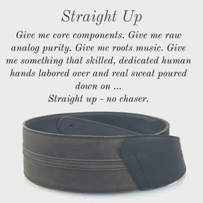 Straight Up - Aged Steel Leather Guitar Strap