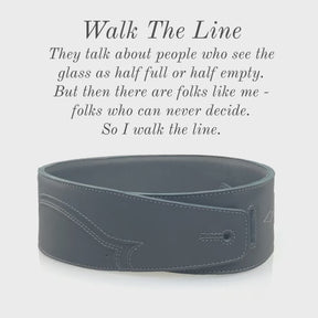 Walk The Line - Carbon Black Leather Guitar Strap
