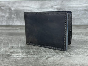Minimalist Bi-Fold Wallet (With or Without Pick Holders) - Aged Steel