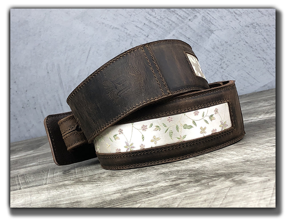 Sakura - Whiskey Brown Leather Guitar Strap