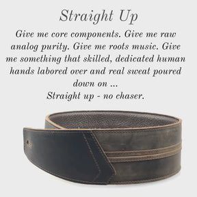 Straight Up - Whiskey Brown Leather Guitar Strap