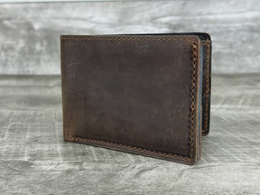 Minimalist Bi-Fold Wallet (With or Without Pick Holders) - Whiskey Brown