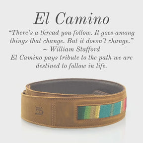 El Camino - Tobacco / Turquoise Leather Guitar Strap