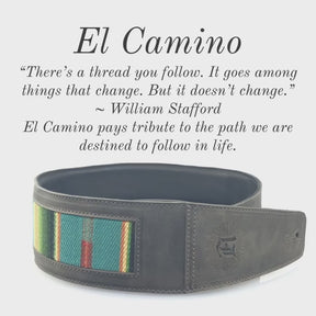 El Camino - Aged Steel / Turquoise Leather Guitar Strap