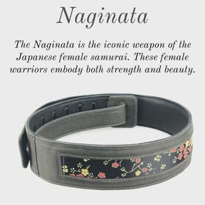 Naginata - Black Floral - Aged Steel Leather Guitar Strap