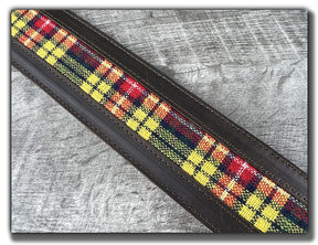Buchanan - Tartan Plaid and Whiskey Brown Leather Guitar Strap - Numbered Limited Edition