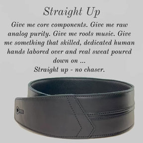 Straight Up - Carbon Black Leather Guitar Strap