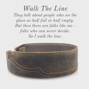 Walk The Line - Whiskey Brown Leather Guitar Strap