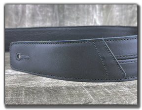 Straight Up - Carbon Black Leather Guitar Strap