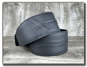 Straight Up - Carbon Black Leather Guitar Strap