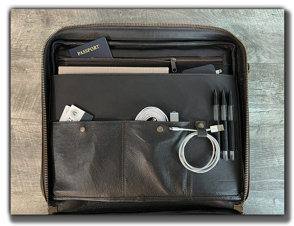 “The Reckoner” Leather Laptop Briefcase