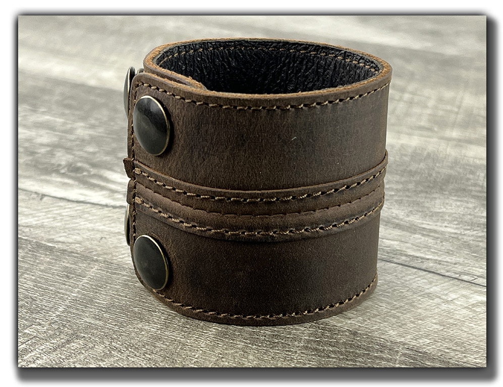 Straight Up - Whiskey Brown Leather Cuff