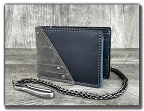 Chain Wallet with Guitar Pick Slots (With or Without Chain) - Aged Steel/Carbon Black