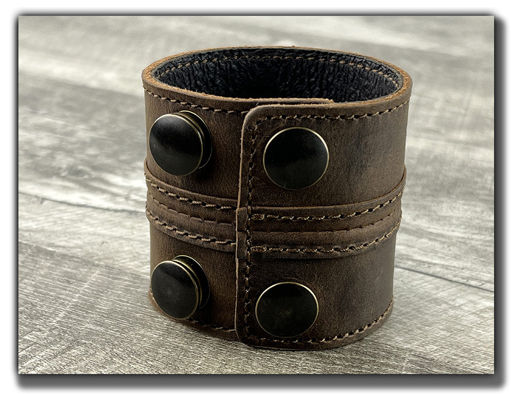 Straight Up - Whiskey Brown Leather Cuff