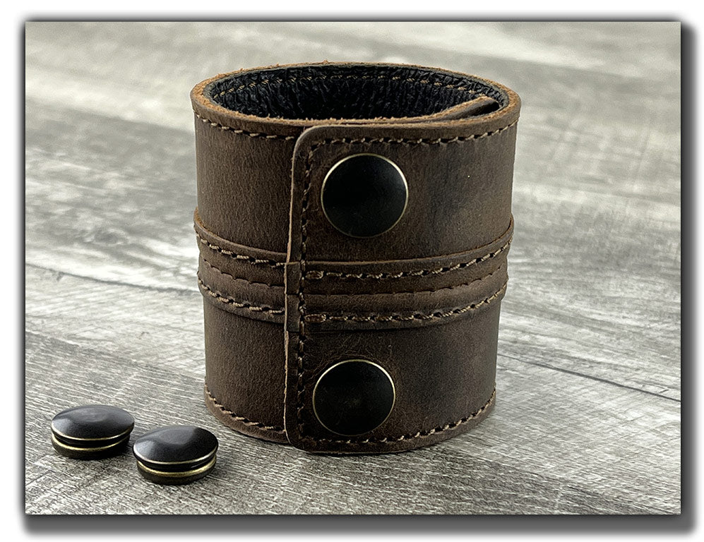 Straight Up - Whiskey Brown Leather Cuff