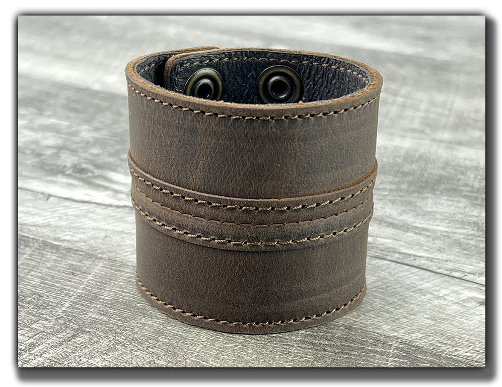 Straight Up - Whiskey Brown Leather Cuff