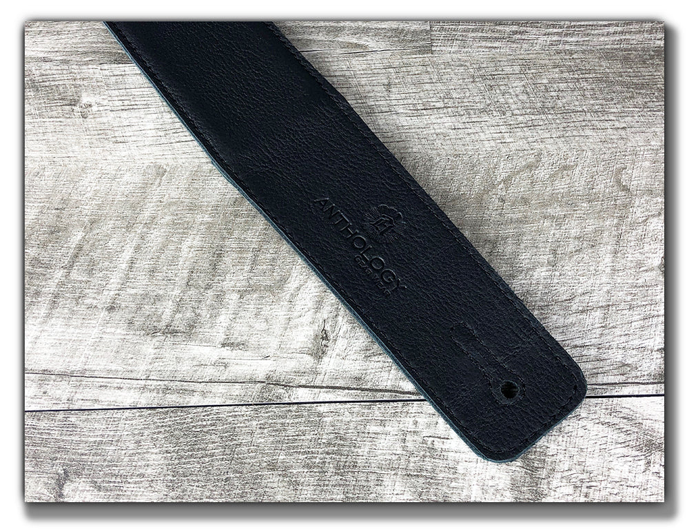 The Reticent - Carbon Black Leather Guitar Strap