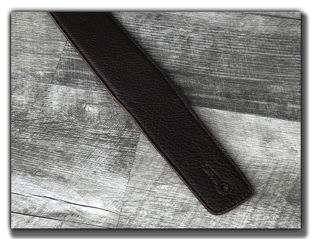 The Reticent - Whiskey Brown Leather Guitar Strap