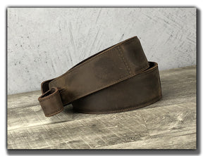 The Reticent - Whiskey Brown Leather Guitar Strap