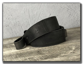 The Reticent - Aged Steel Leather Guitar Strap