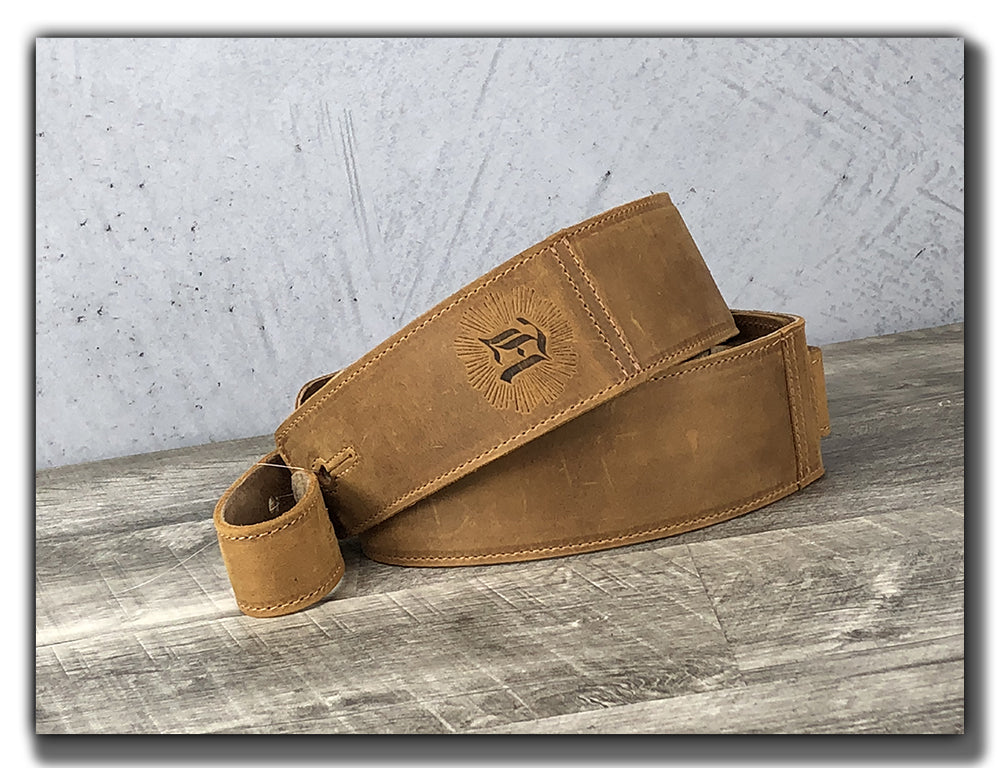 The Reticent - Tobacco Leather Guitar Strap