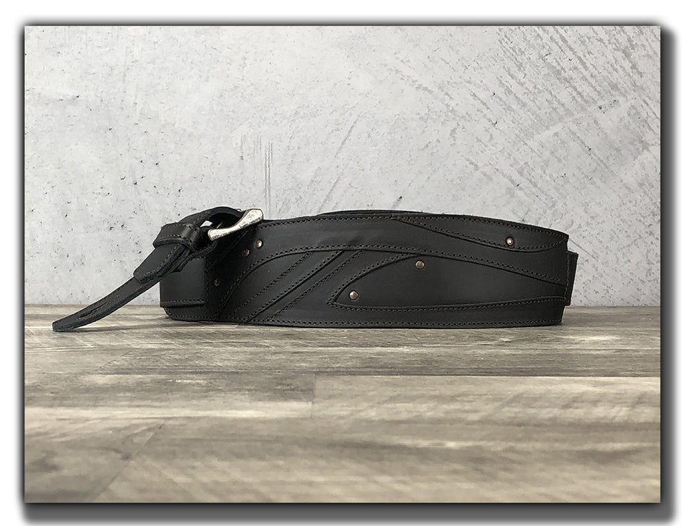 Blackwood - Carbon Black Leather Guitar Strap