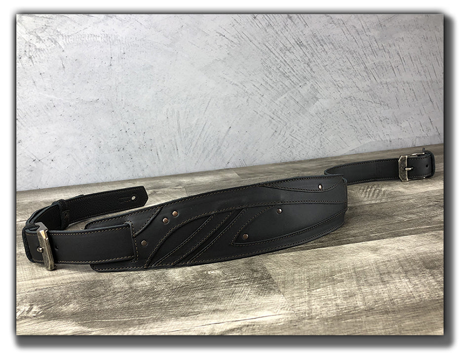 Blackwood - Carbon Black Leather Guitar Strap