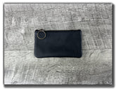 Leather Zipper Pouch - Carbon Black