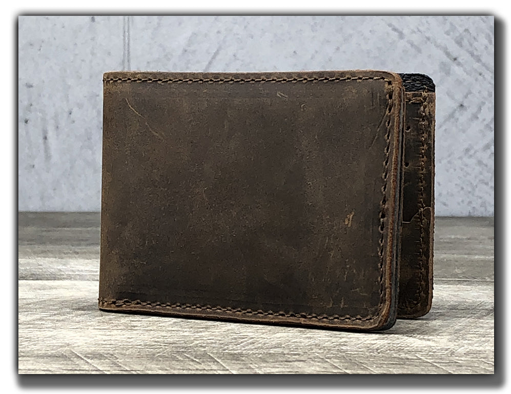 Minimalist Bi-Fold Wallet (With or Without Pick Holders) - Whiskey Brown
