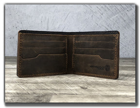 Minimalist Bi-Fold Wallet (With or Without Pick Holders) - Whiskey Brown